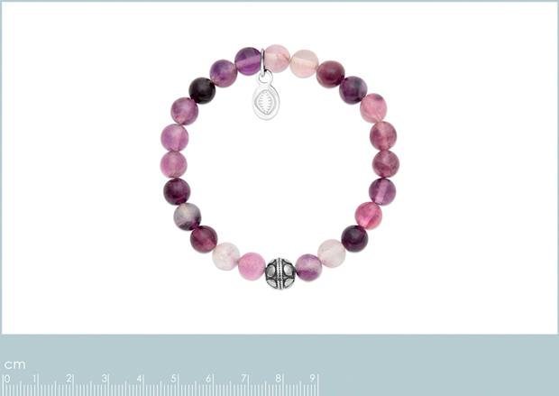 Pulsera Acero 316. Pvd Plateado. Fluorita - 3z1203452