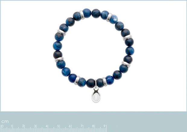 Pulsera Acero 316. Pvd Plateado. Jaspe Azul - 3z1201660