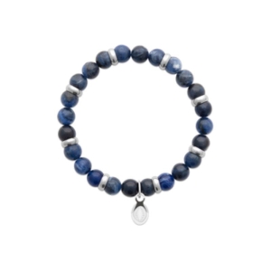 BRACELET ACIER JASPE BLEU