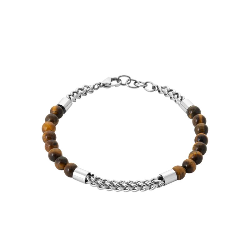 BRACELET ACIER OEIL DE TIGRE
