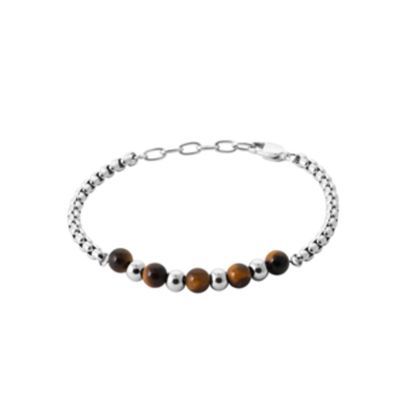 Pulsera Acero 316. Pvd Plateado. Ojo de Tigre - 3z1219721