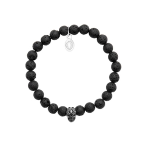 BRACELET ACIER PIERRE DE LAVE
