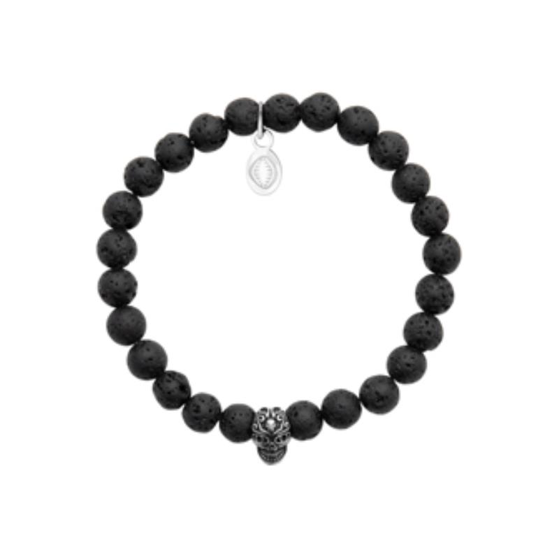 BRACELET ACIER PIERRE DE LAVE