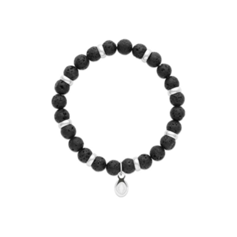 BRACELET ACIER PIERRE DE LAVE