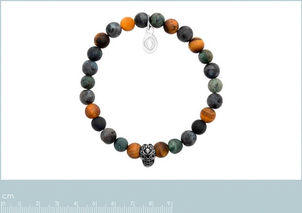 Pulsera Acero 316. Pvd Plateado. Piedra Natural - 3z1203060