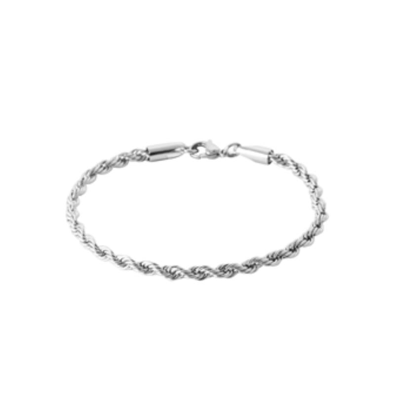 Pulsera y Collar Acero 316. Pvd Plateado - 3z1217122