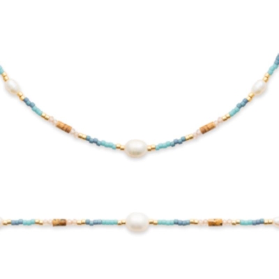 BRACELET ACIER PVD DORÉ PERLE DE CULTURE