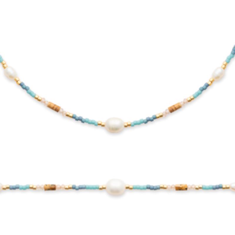 BRACELET ACIER PVD DORÉ PERLE DE CULTURE