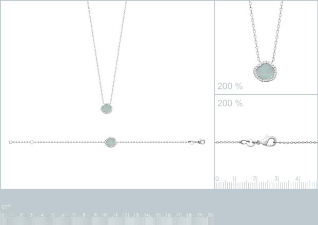 BRACELET ARGENT 925 RHODIE AGATE BLEUE - 8z7358418