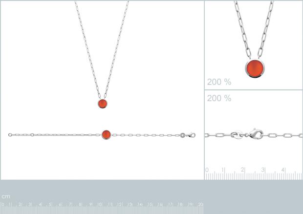 BRACELET ARGENT 925 RHODIE AGATE ROUGE - 8z7353818