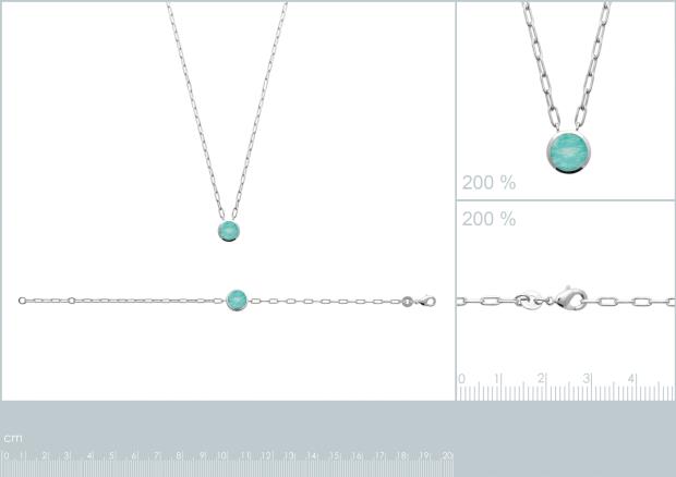 BRACELET ARGENT 925 RHODIE AMAZONITE - 8z7354018