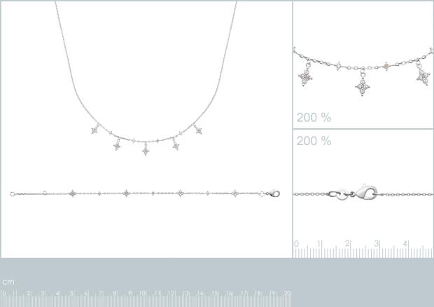 Pulsera, collar plata 925. rodio. Circonita - 8z7359318