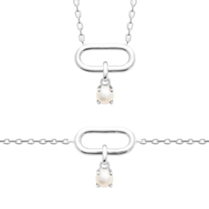 BRACELET ARGENT 925 RHODIE PERLE DE CULTURE