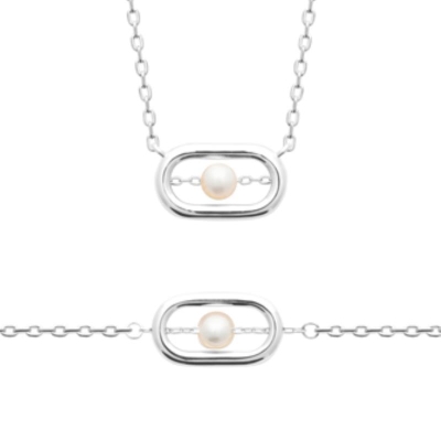 BRACELET ARGENT 925 RHODIE PERLE DE CULTURE