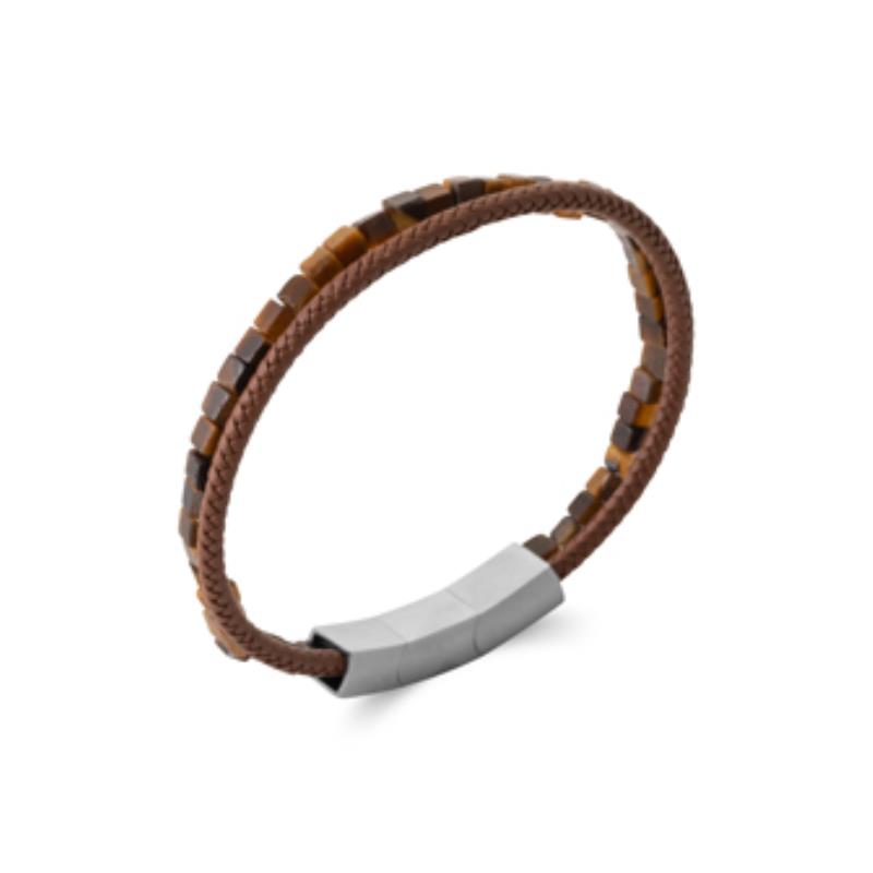BRACELET CUIR OEIL DE TIGRE