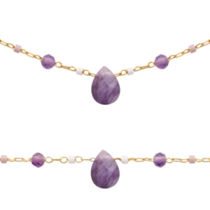 BRACELET PL-OR 750 3MIC AMETHYSTE