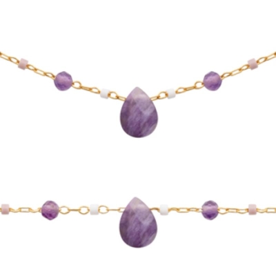 BRACELET PL-OR 750 3MIC AMETHYSTE