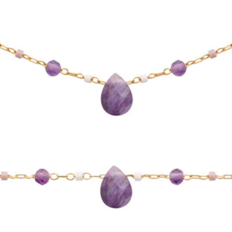 BRACELET PL-OR 750 3MIC AMETHYSTE