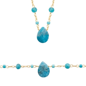 BRACELET PL-OR 750 3MIC APATITE