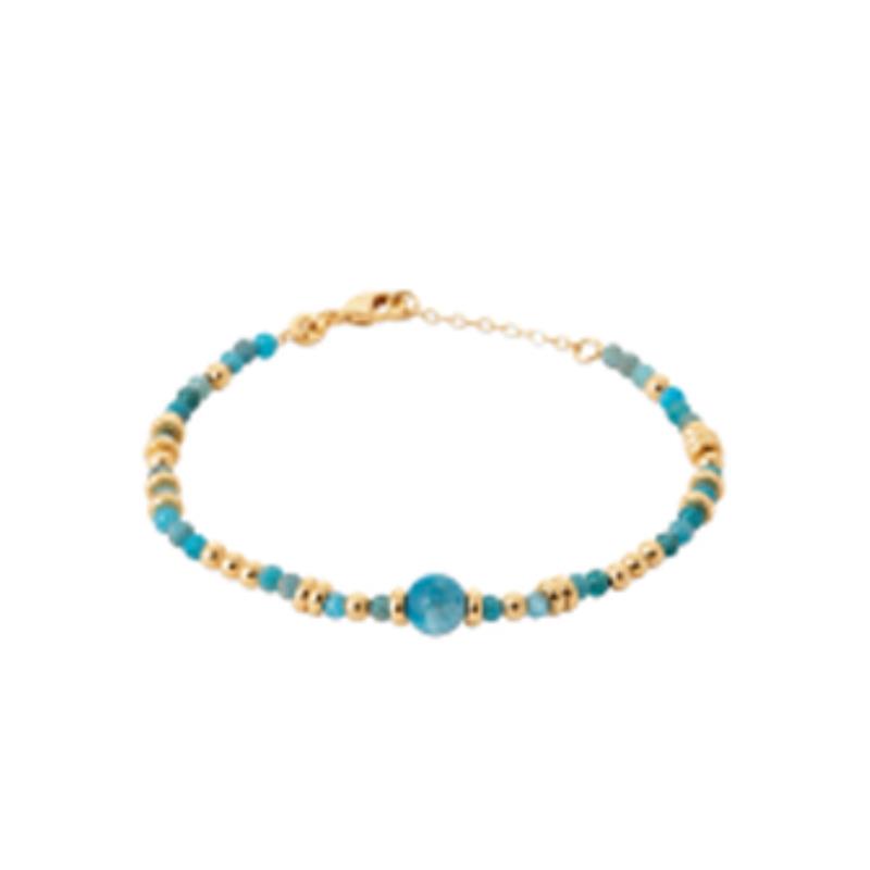 Pulsera. Collar Chapado Oro 18k. 3 Micras. Apatita - 9z7403518