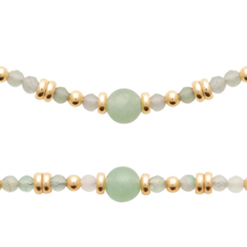 BRACELET PL-OR 750 3MIC AVENTURINE