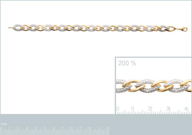 Pulsera Chapado Oro 18k Bicolor. 3 Micras. Circonita - 9z7070719