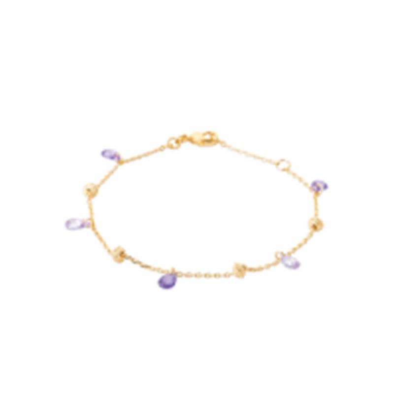 Pulsera. Collar Chapado Oro 18k. 3 Micras. Piedra Color - 9z7404118