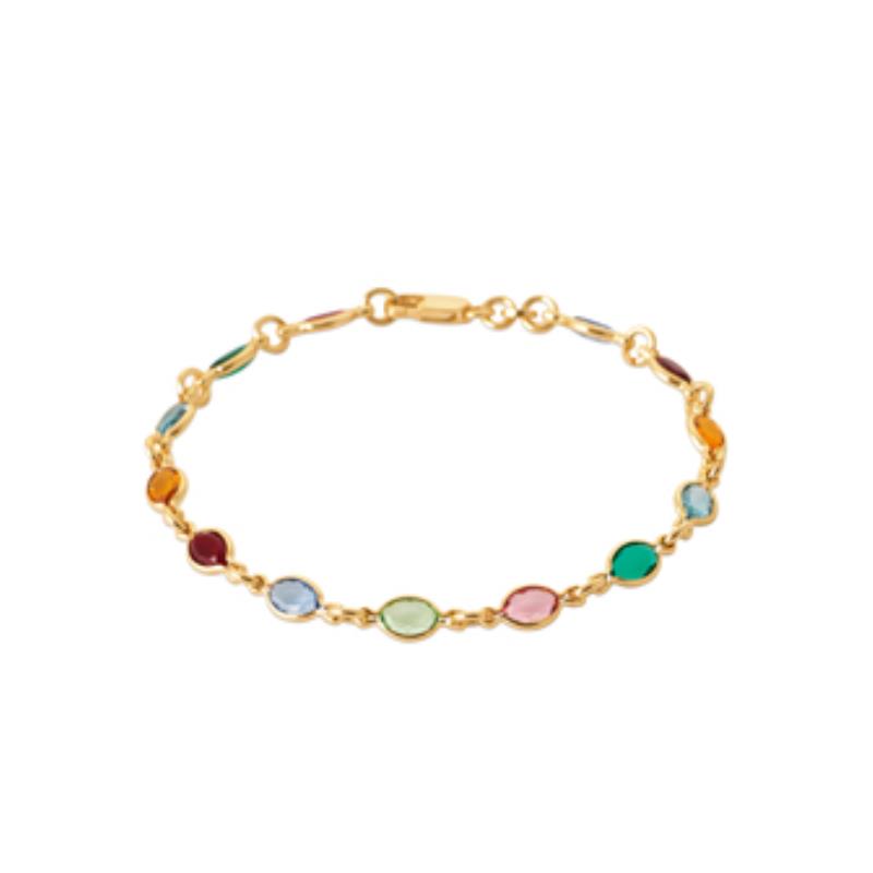 Pulsera, Collar Chapado oro 18k. 3 Micras. Piedra Color - 2z8708118