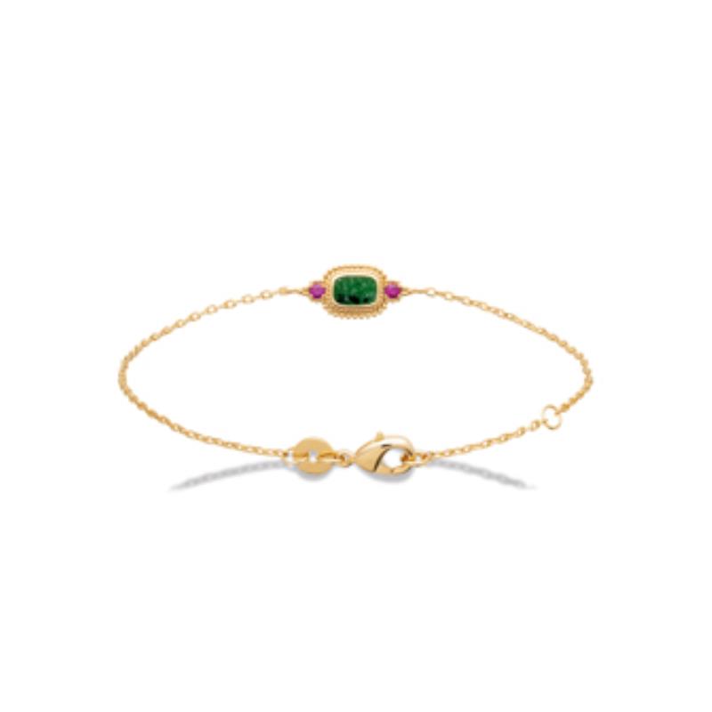 Pulsera y collar Chapado Oro 18k. 3 Micras. Jaspe - 9z7419718