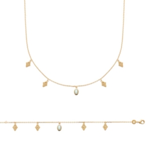 BRACELET PL-OR 750 3MIC LABRADORITE