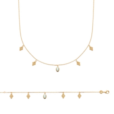 BRACELET PL-OR 750 3MIC LABRADORITE