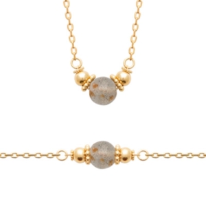 BRACELET PL-OR 750 3MIC LABRADORITE