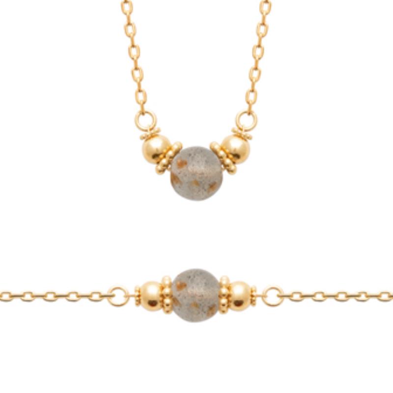 BRACELET PL-OR 750 3MIC LABRADORITE