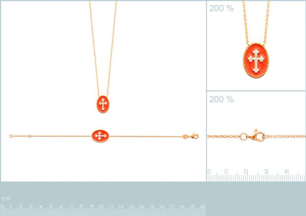 Pulsera. Collar Chapado Oro 18k. 3 Micras. Circonita. Esmalte - 9z7318018