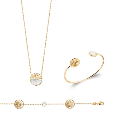 BRACELET PL-OR 750 3MIC NACRE