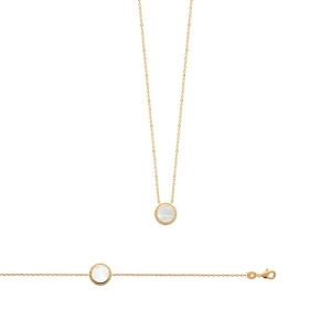 BRACELET PL-OR 750 3MIC NACRE