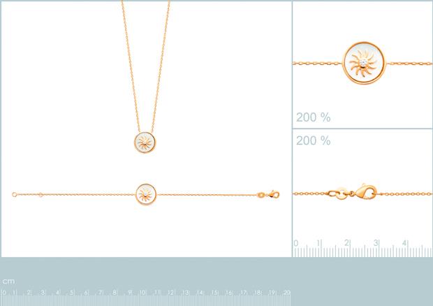 Pulsera. Collar Chapado Oro 18k. 3 Micras. Circonita. Nacar - 9z7320918