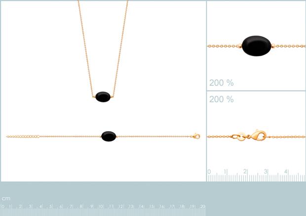 Pulsera. Collar Chapado Oro 18k. 3 Micras. Obsidina Negra - 9z7321718