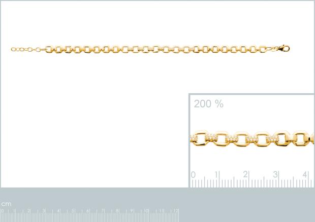 Pulsera Chapado Oro 18k. 3 Micras. Circonita - 9z7381518