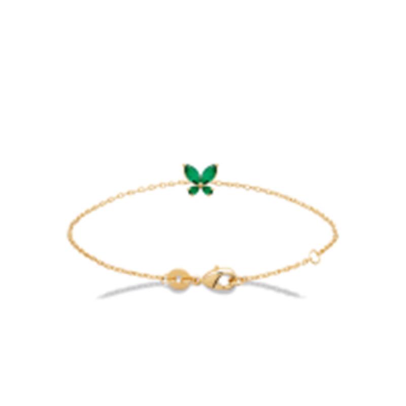 Pulsera. Collar Chapado Oro 18k. 3 Micras. Piedra Color - 9z7388418
