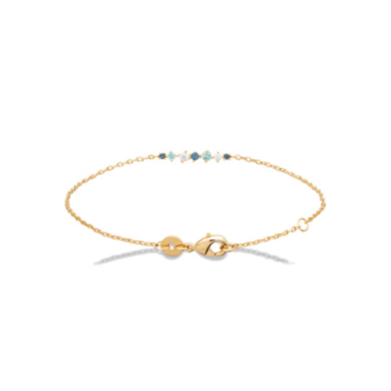 Pulsera y Collar Chapado Oro 18k. 3 Micras. Piedra Color - 9z7411918