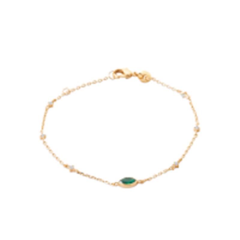 Pulsera. Collar Chapado Oro 18k. 3 Micras. Circonita. Piedra Color - 9z7389518