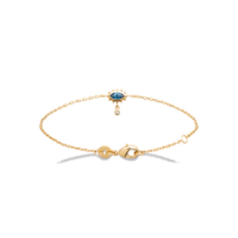 Pulsera. Collar Chapado Oro 18k. 3 Micras. Circonita. Piedra Color - 9z7395218