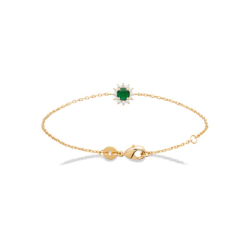 Pulsera. Collar Chapado Oro 18k. 3 Micras. Circonita. Piedra Color - 9z7397118