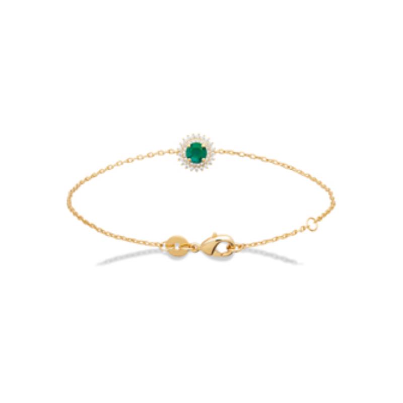 Pulsera. Collar Chapado Oro 18k. 3 Micras. Circonita. Piedra Color- 9z7398218