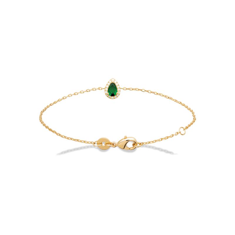 Pulsera. Collar Chapado Oro 18k. 3 Micras. Circonita. Piedra Color - 9z7399218