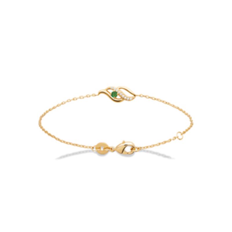 Pulsera y Collar Chapado Oro 18k. 3 Micras. Circonita. Piedra Color - 9z7408818