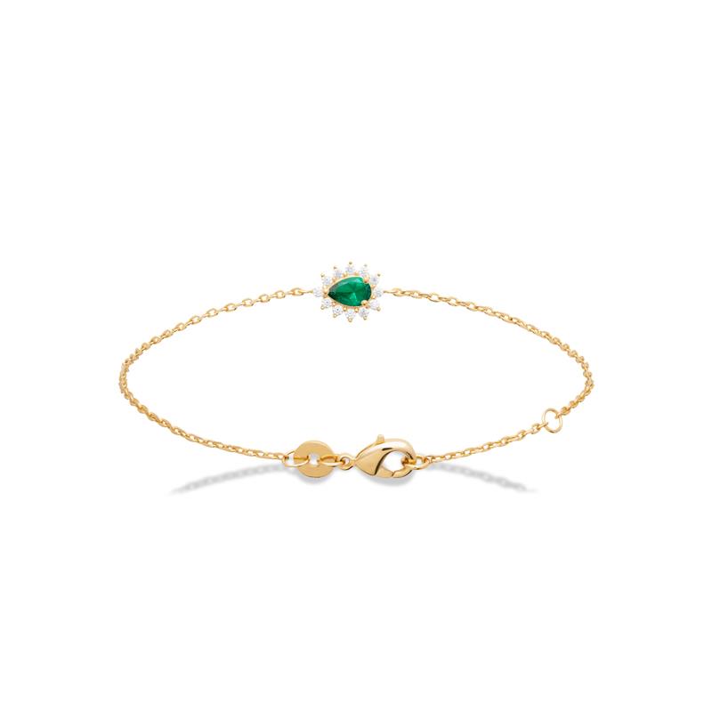 Pulsera y Collar Chapado Oro 18k. 3 Micras. Circonita. Piedra Color - 9z7409218