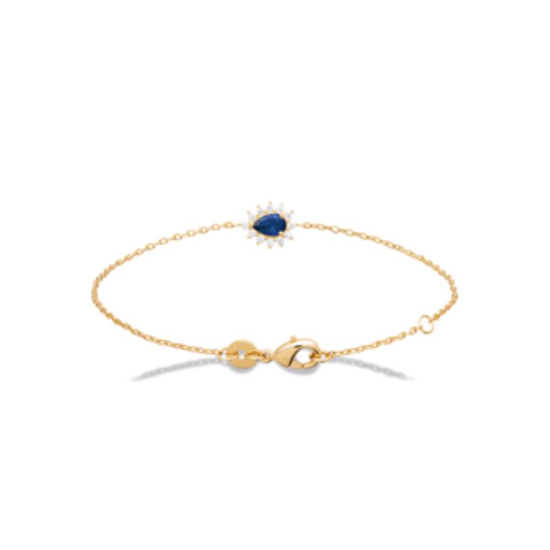 Pulsera y Collar Chapado Oro 18k. 3 Micras. Circonita. Piedra Color - 9z7409318