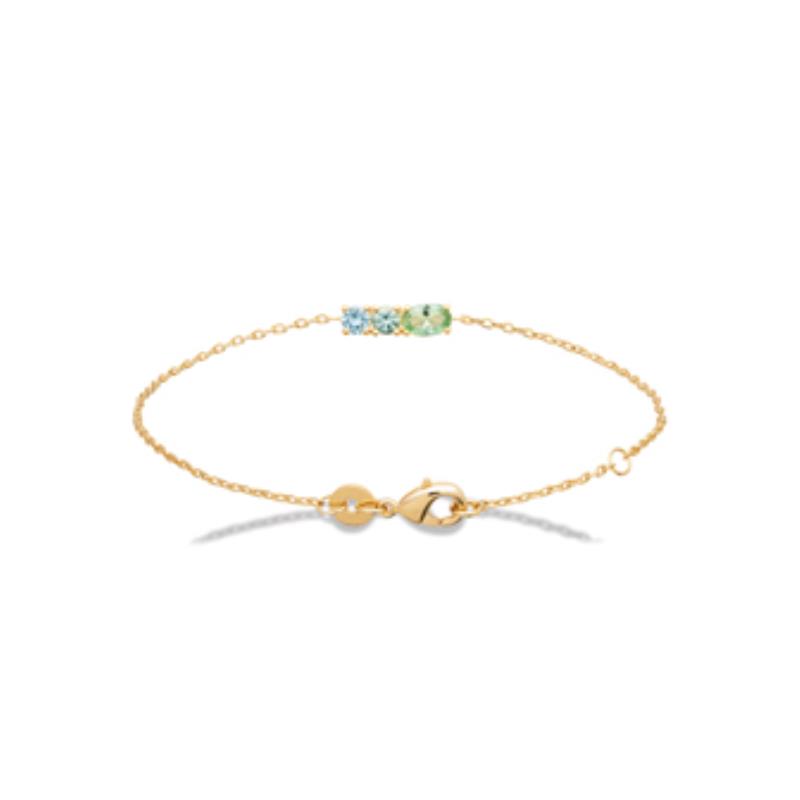 Pulsera y Collar Chapado Oro 18k. 3 Micras. Circonita. Piedra Color - 9z7410518